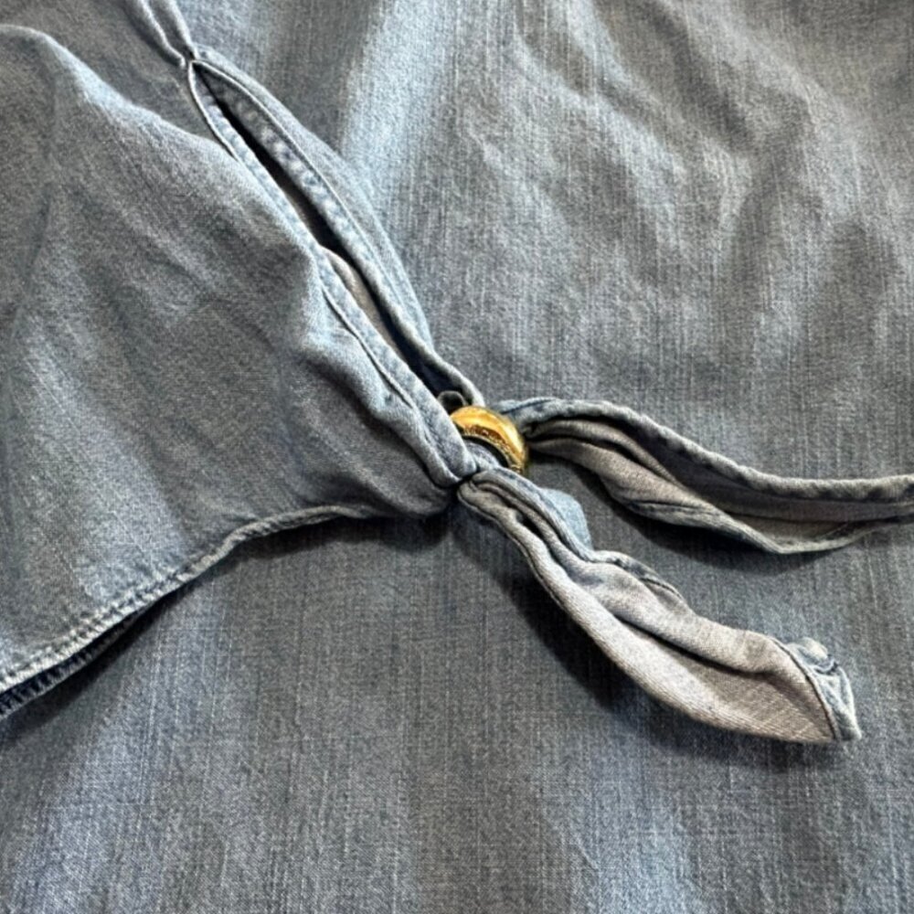 MICHAEL Michael Kors Tie Sleeve Split Neck Blouse Size Small - Picture 6 of 9